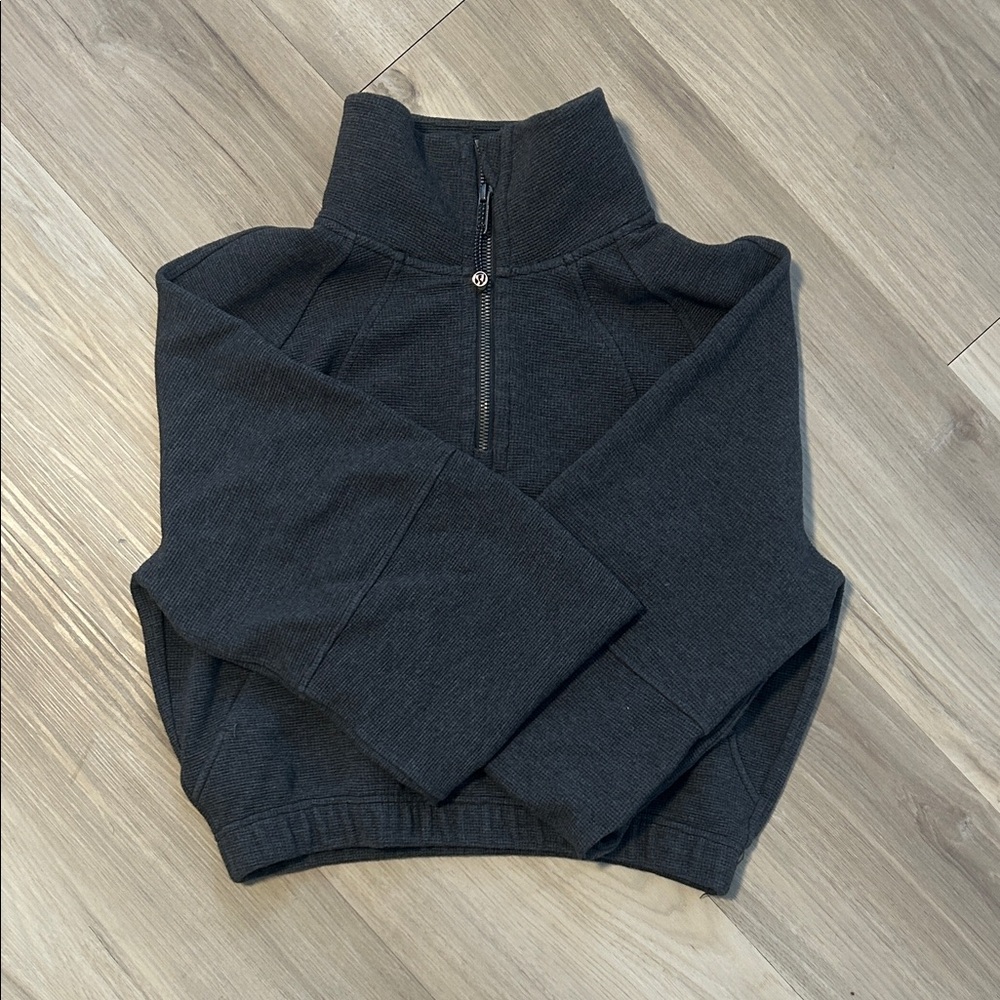 lululemon athletica Heathered Graphite Grey waffle Half-Zip Pullover